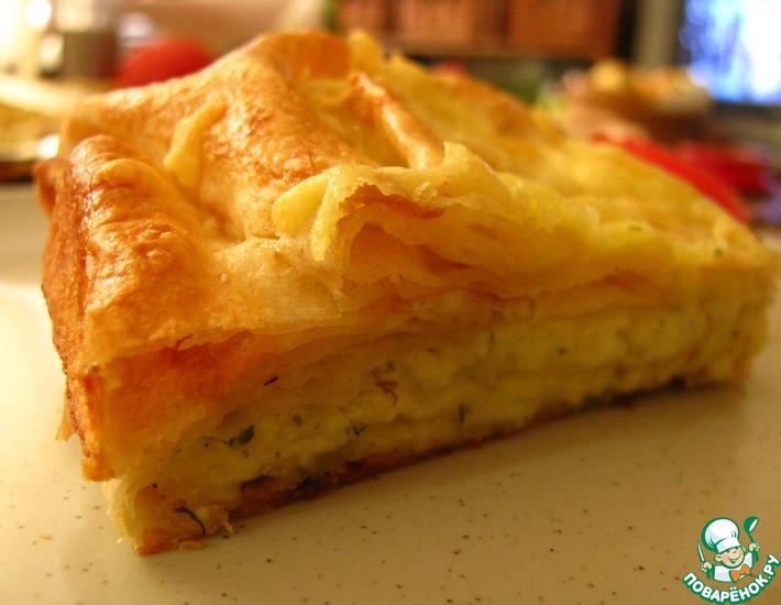 Рецепт: Быстрый пирог с сыром и зеленью