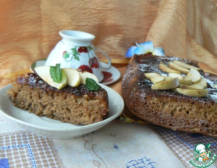 Рецепт: Шоколадный манник с карамельными яблоками