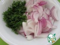 Салат из баклажанов, фасоли и маринованного лука ингредиенты