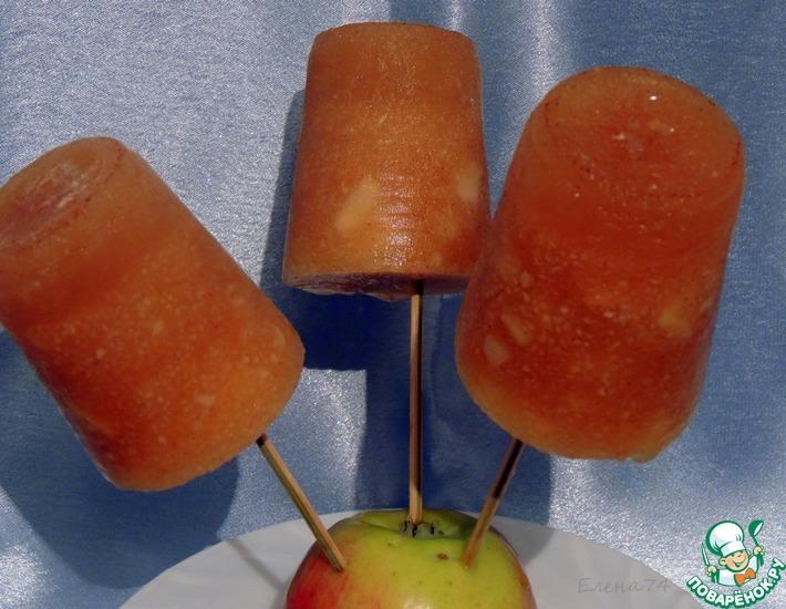 Рецепт: Яблочный фруктовый лёд с грушей