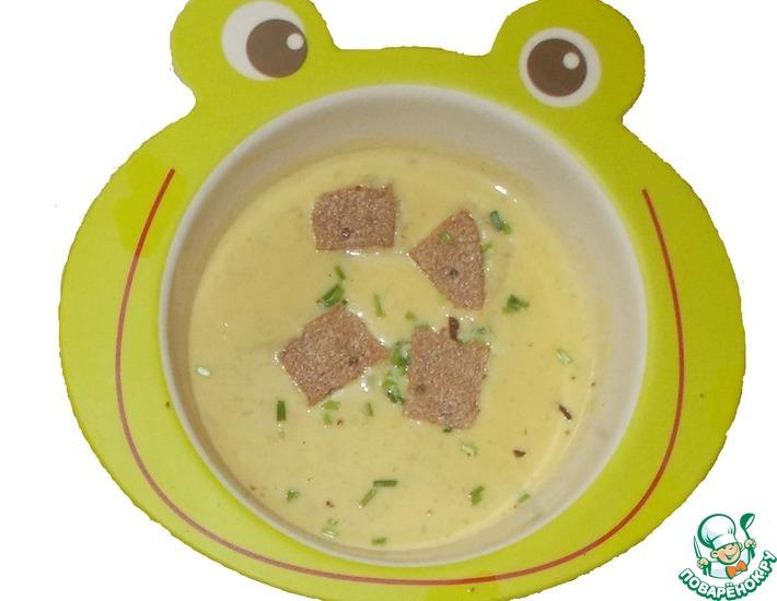 Рецепт: Крем-суп с брынзой и зеленым луком
