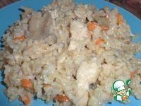 Бурый рис с куриным филе и шампиньонами ингредиенты
