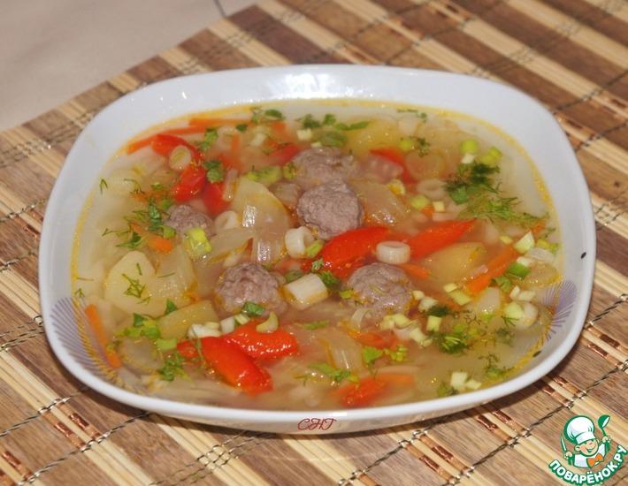 Рецепт: Овощной суп с фенхелем и фрикадельками
