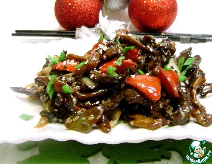 Рецепт: Грибной салат на китайский лад
