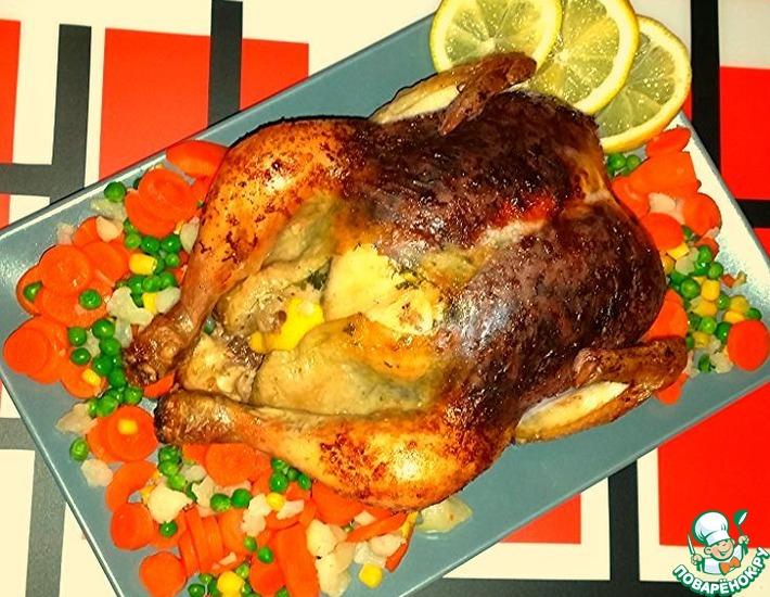 Рецепт: Курица с тархуном, запеченная в духовке