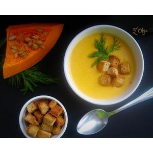 Суп-пюре с тыквой и плавленым сыром