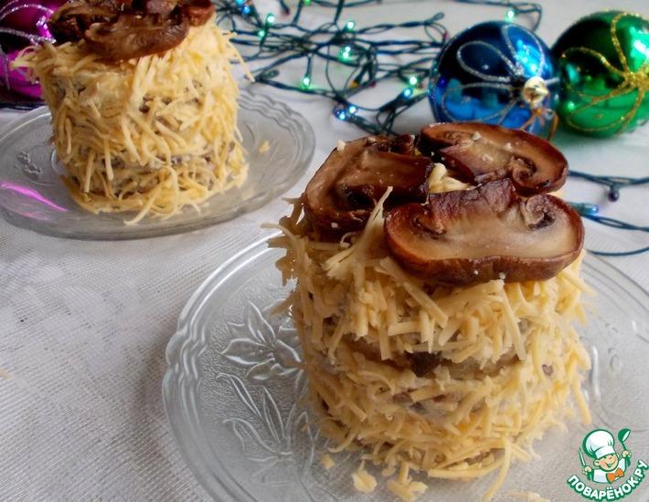 Рецепт: Закусочные пирожные с баклажаном и грибами