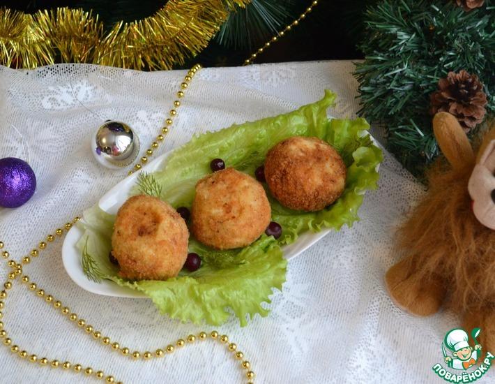 Рецепт: Крокеты картофельные Золотой шар с сюрпризом