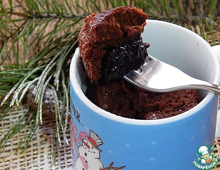Рецепт: Моментальный кекс Чернослив в шоколаде