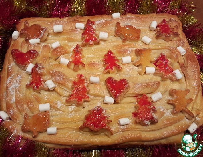 Рецепт: Новогодний сладкий пирог Ёлки в платьях