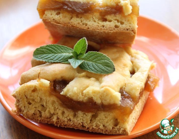 Рецепт: Песочный пирог с яблочным вареньем Нежный