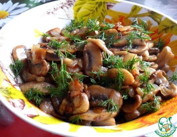 Рецепт: Жареные грибы с луком