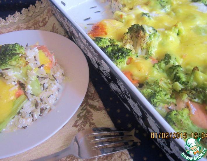 Рецепт: Запеканка с брокколи и лососем