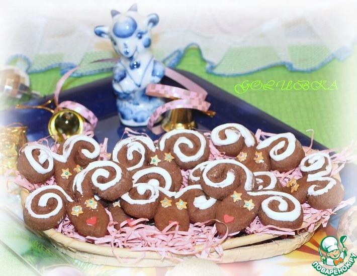 Рецепт: Печенье Шоколадные барашки