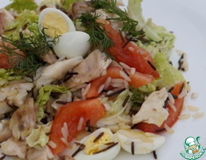 Рецепт: Свежий салат с рыбой и овощами
