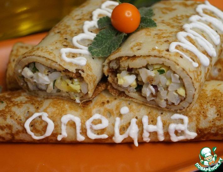 Рецепт: Начинка для блинов Рис, яйцо и мясо