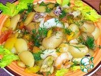 Белая фасоль с овощами и морепродуктами ингредиенты