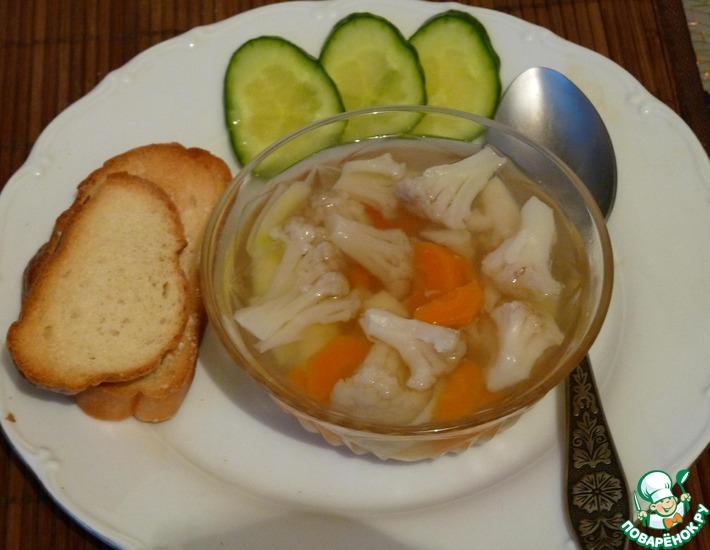 Рецепт: Постный суп с цветной капустой