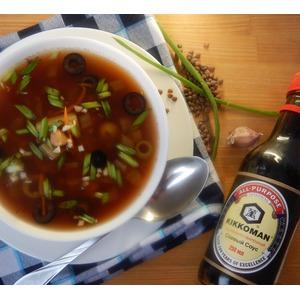 Чечевичный суп с оливками