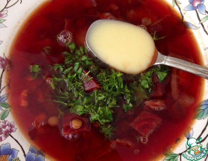 Рецепт: Красный-прекрасный суп с чечевицей