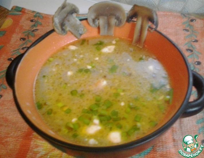 Рецепт: Грибной суп-крем с плавленным сыром