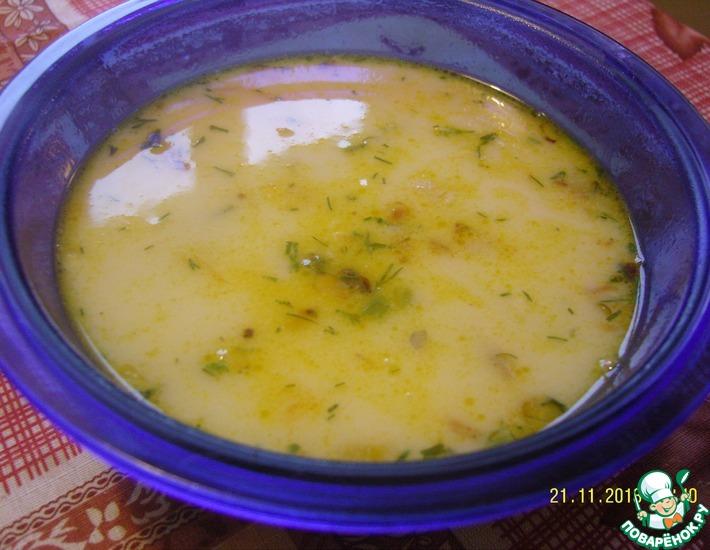 Рецепт: Сырный суп с лососем