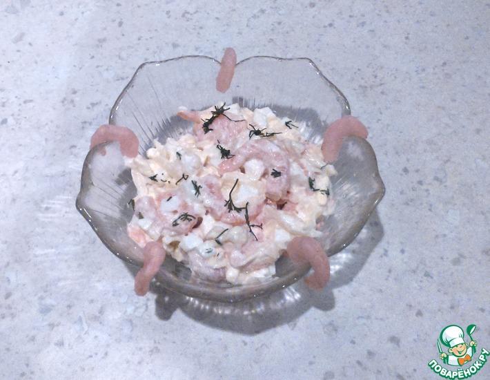 Рецепт: Простой салат с креветками