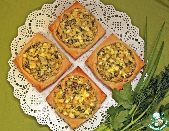 Рецепт: Ленивые пирожки со свежей зеленью