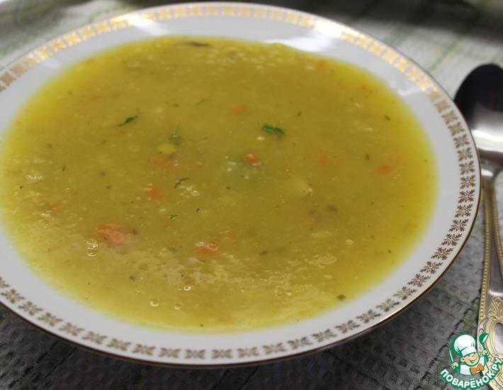 Рецепт: Тыквенный суп-пюре с горохом