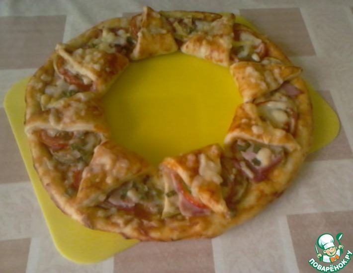 Рецепт: Пицца Корона с кабачками и луковые кольца в кляре