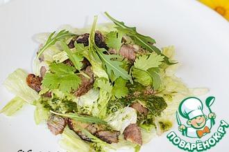 Рецепт: Салат из баранины-гриль с мятной заправкой