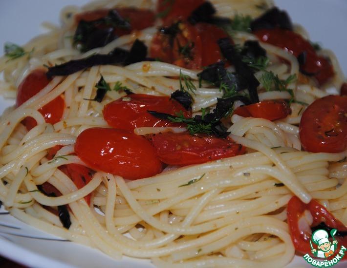Рецепт: Спагетти с томатами