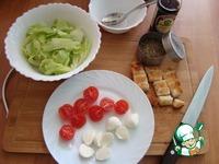 Салат с моцареллой и сухариками ингредиенты