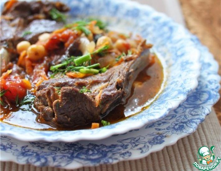 Рецепт: Марокканское рагу из баранины, нута и овощей