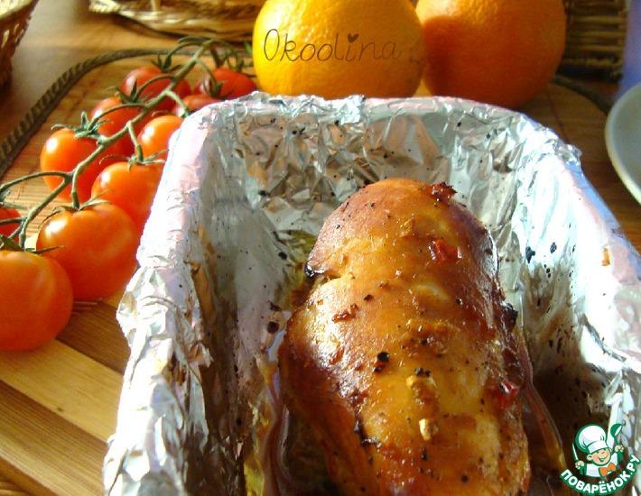 Рецепт: Куриная грудка в апельсиново-соевом маринаде