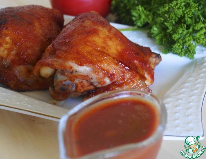Рецепт: Курица в томатном соусе-маринаде