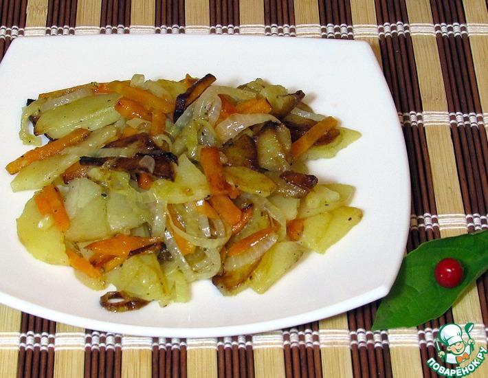 Рецепт: Жареный картофель с морковью