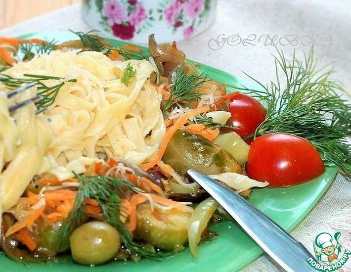 Рецепт: Тальятелле с овощами и соусом Терияки