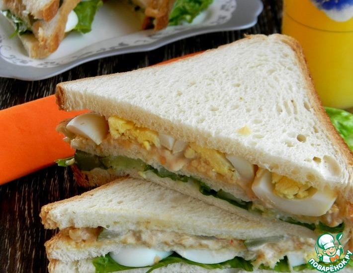 Рецепт: Сэндвич с креветками и кабачками