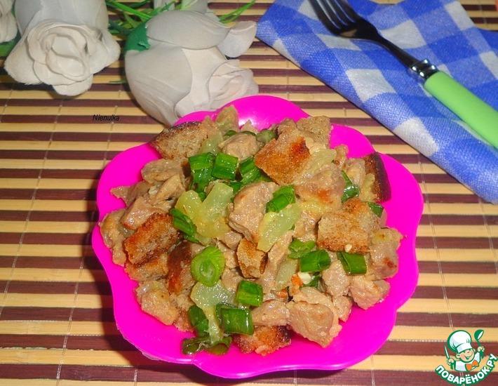 Рецепт: Мясной салат с кабачками