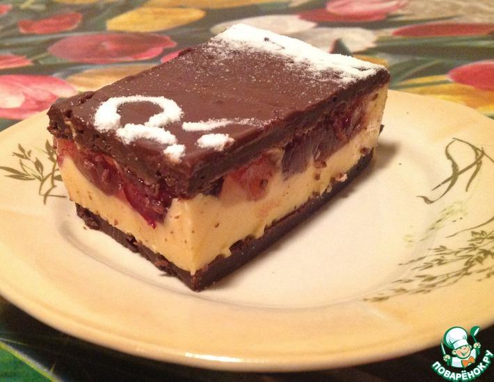 Рецепт: Торт Ягодное суфле и желе в шоколаде