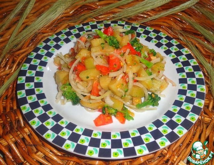 Рецепт: Салат с брокколи и баклажаном