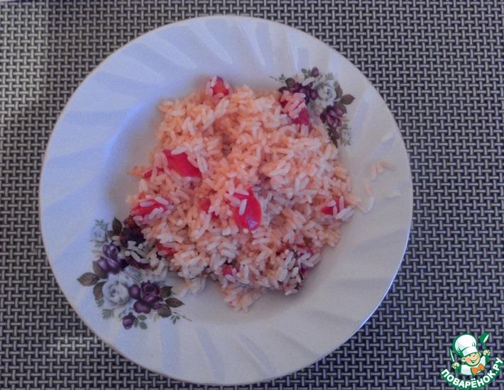 Рецепт: Рис «Розовый» с помидорами