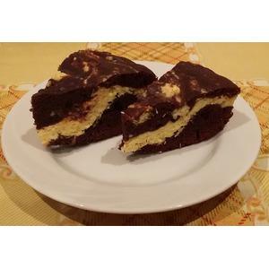 Шоколадный пирог с творогом и кокосовой стружкой