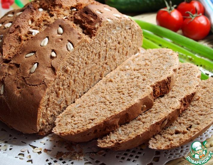 Рецепт: Ржаной хлеб на квасе с подсолнечными семечками