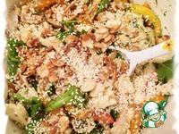 Восточный салат с пастой и курицей ингредиенты