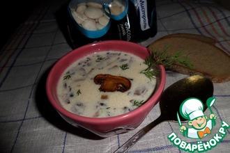 Рецепт: Суп с белой фасолью и грибами