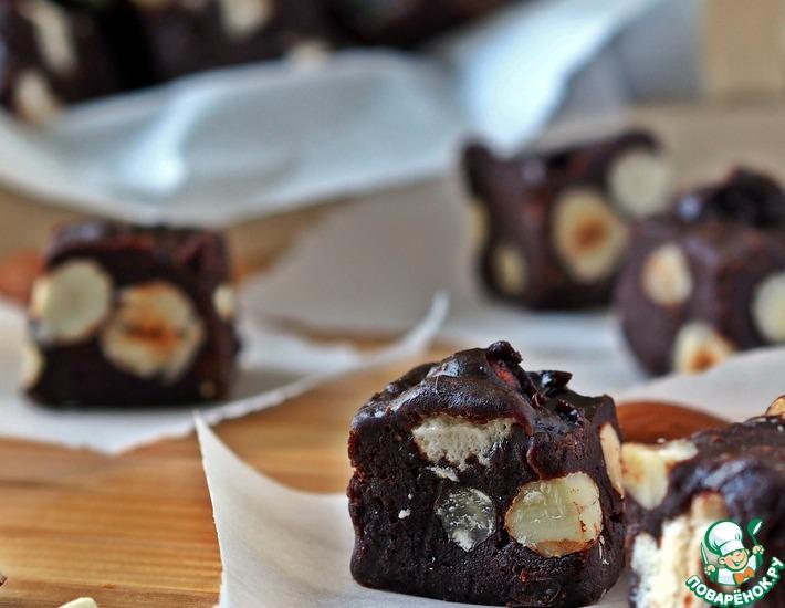 Рецепт: Конфеты шоколадно-фасолевые с орехами и цукатами