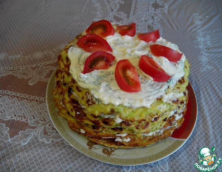 Рецепт: Кабачковый торт с плавлеными сырками