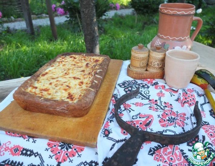 Рецепт: Пирог с диким рисом, курицей и баклажанами